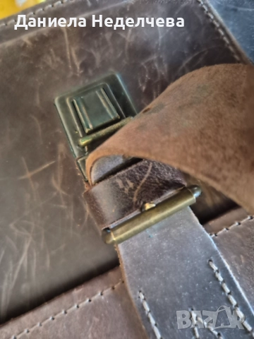 Бизнес чанта от естествена кожа за лаптоп и документи с винтидж дизайн, снимка 6 - Чанти - 52748065