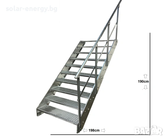 Метално стълбище 10 стъпала | Външни стълби | Поцинковано, снимка 2 - Други - 54235791