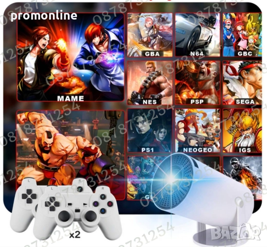 Видеопроектор с 10 000 Вградени Игри Безжичен Стрийминг до Платформи, снимка 3 - Плейъри, домашно кино, прожектори - 52477744