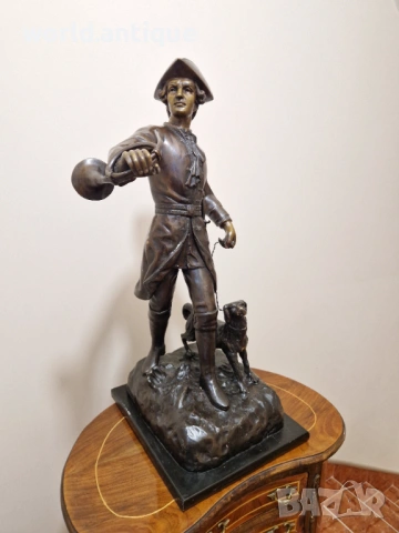 Превъзходна антикварна френска бронзова фигура статуетка пластика , снимка 3 - Статуетки - 53098078