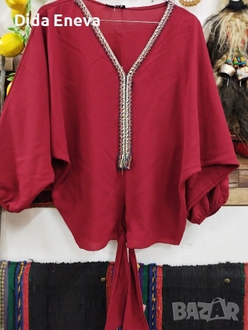 Дамска блуза с прилеп ръкави, снимка 3 - Други - 53423596