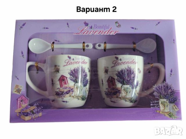 Комплект за двама с 2 порцеланови чаши и 2 лъжички, за изискано изживяване на вкуса, снимка 2 - Чаши - 46396462