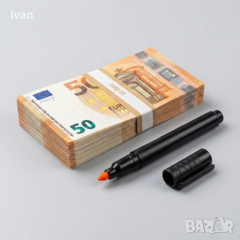 Комплект 5 броя - тестер писалки за фалшиви евро банкноти