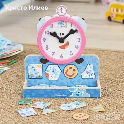 Дървен образователен часовник с магнитни карти Melissa and Doug Загадките на Блу, снимка 8 - Образователни игри - 49724069