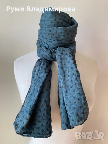 Тъмнозелен шал на Beck Sondergaard от 100 % памук, снимка 4 - Шалове - 54037314