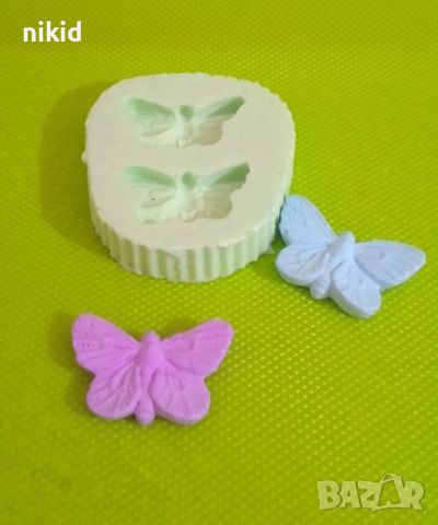 2 пеперуди пеперуда силиконов молд форма фондан шоколад гипс декор, снимка 1 - Форми - 37744153