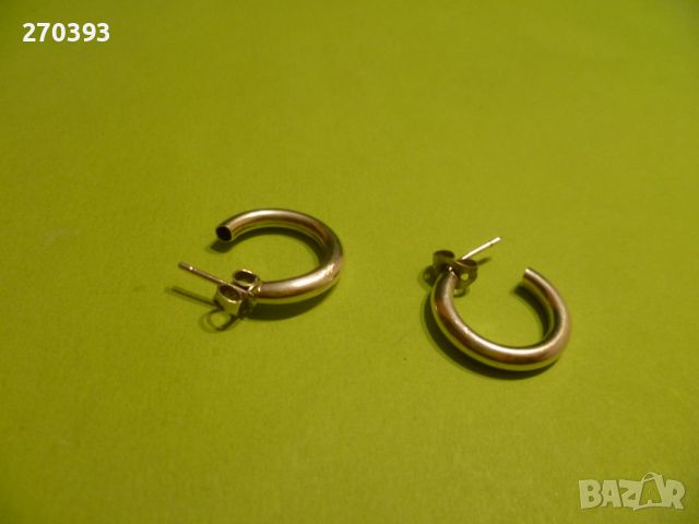 Сребърни обеци на винт - халки, снимка 1 - Обеци - 46017725