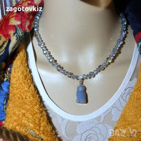 Чокър с полускъпоценен камък + подарък сако М , снимка 5 - Колиета, медальони, синджири - 45397246