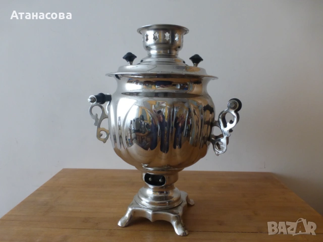 Руски електрически самовар с кабел, снимка 3 - Антикварни и старинни предмети - 53842637