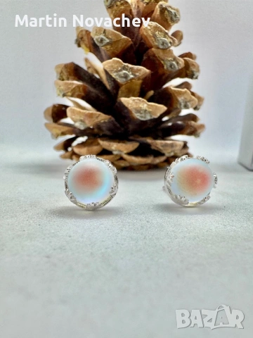 Сребърни обеци с лунен камък 