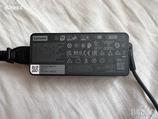 Оригинално зарядно Lenovo 65W USB-C, снимка 2 - Кабели и адаптери - 46166955