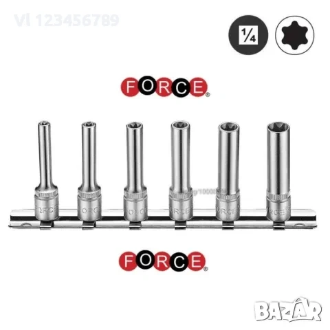 Вложки E дълги 1/4 от E4 до E10 к-т. 6 части