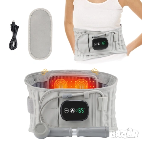 Ортопедичен лумбален колан с масаж и нагряване. корсет за болки в кръста и дискова херния