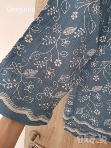 Zara нова риза с бродирани цветя , снимка 3 - Ризи - 45602452