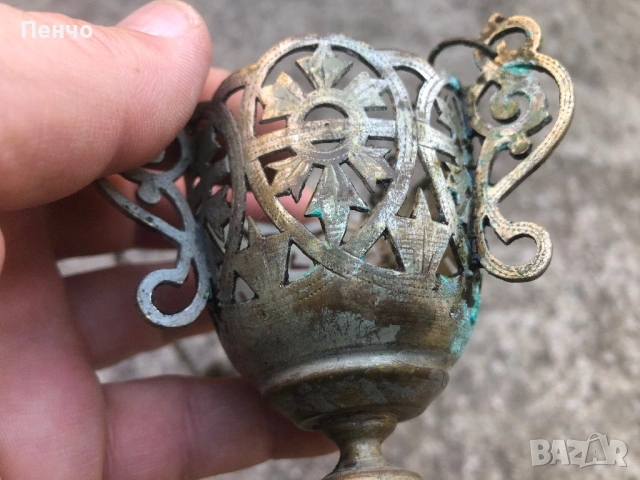 старо възрожденско кандило, снимка 12 - Антикварни и старинни предмети - 51146232