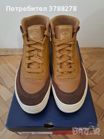Дамски кецове Reebok club c geo mid brown, снимка 5 - Кецове - 53821953