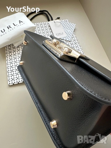 Дамска чанта Furla metropolis 21см в черен цвят, снимка 4 - Чанти - 54049317