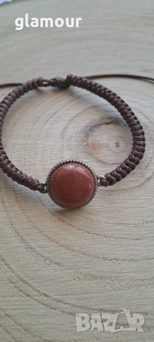 Гривна с кабошон пясъчен авантюрин , снимка 2 - Гривни - 53753435