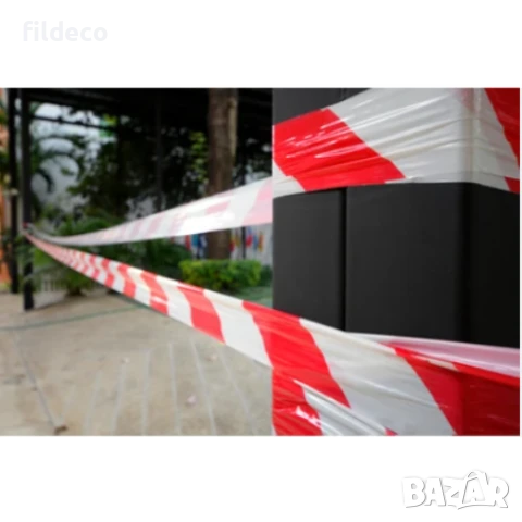 Сигнална лента - 80 mm x 200m, черв./ бяла, снимка 2 - Аксесоари и консумативи - 51378193