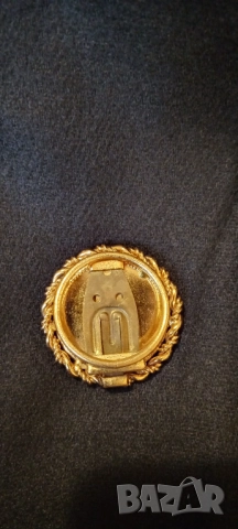 Брошка позлатена, Седеф,уникат. Медальон , снимка 2 - Колиета, медальони, синджири - 52599294