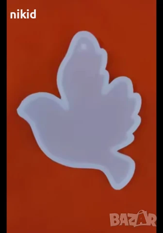 плосък гълъб плитък силиконов молд форма фондан шоколад смола висулка декор украса, снимка 3 - Форми - 51342296