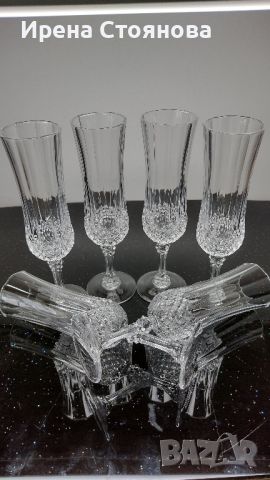 Cristal D’ Arques. Шест броя кристални чаши за шампанско/бяло вино, оловен кристал 150 мл, снимка 1 - Чаши - 46035814