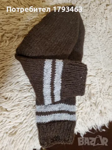 Ръчно плетени мъжки чорапи от вълна размер 45, снимка 1