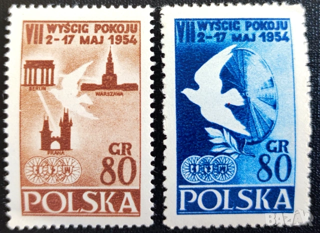 Полша - марки от 1953 и 1954 г. , снимка 6 - Филателия - 53305791