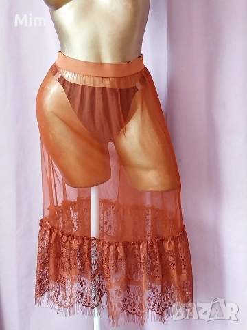 QU STYLE M/L Прозрачна пола с дантела 