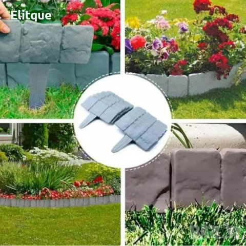 Каменна градинска ограда с визия на естествен камък – комплект 10 броя, снимка 8 - Други стоки за дома - 53040287