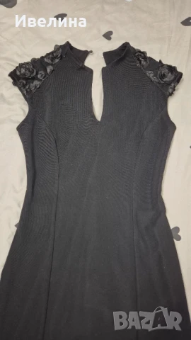 Дамска черна рокля , снимка 2 - Рокли - 50609169