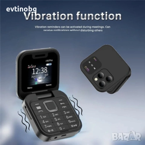 Сгъваем мобилен телефон i16 Pro – 2 SIM, камера, фенерче, FM радио, снимка 3 - Телефони с две сим карти - 54062643