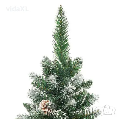 vidaXL Изкуствена тънка коледна елха със стойка, 180 см, PVC(SKU:345166), снимка 3 - Други - 49031327