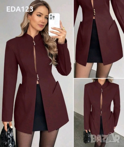 Бордово сако , снимка 3 - Сака - 52956299