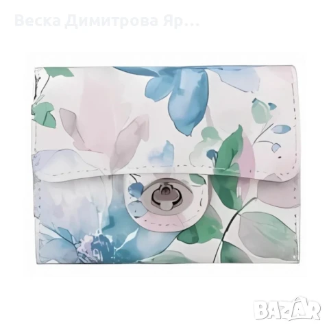 Дамско портмоне с флорален принт, снимка 5 - Портфейли, портмонета - 50498657