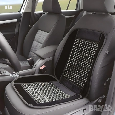 Масажор за седалка на автомобил, с топчета, Черен