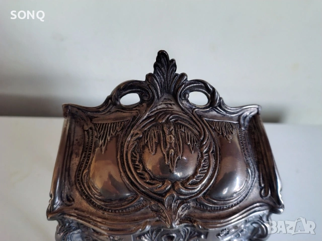 Страхотна Рядка Стара Посребрена Френска Кутия За Бижута, снимка 2 - Антикварни и старинни предмети - 53177664