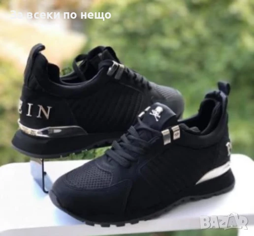 Philipp Plein Мъжки Черни Маратонки👟Мъжки Спортни Обувки В Черен Цвят Филип Плейн Код P905