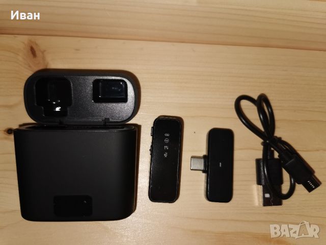 Безжичeн микрофон М31 с клипс за смартфон, айфон, лаптоп със зарядна кутия 