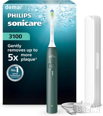 Електрическа четка за зъби Philips Sonicare 3000 Series, Тъмнозелена, HX4033/26