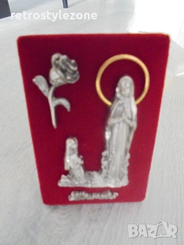 № 8123 стар италиански религиозен сувенир - Лурд , снимка 4 - Други ценни предмети - 50842228