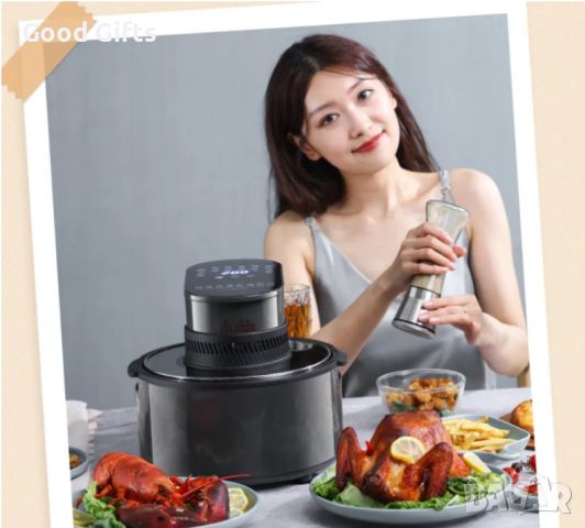 Air Fryer Уред за готвене без мазнина, 10л - Еър Фраер за Здравословно Готвене с Голям Капацитет, снимка 4 - Уреди за готвене на пара - 45353557