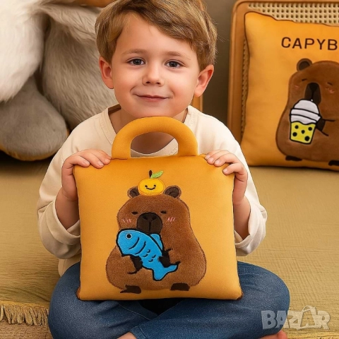 Мека капибара възглавничка 2-в-1 – играчка и одеяло за гушкане Labubu capy Bara , снимка 10 - Плюшени играчки - 51883904