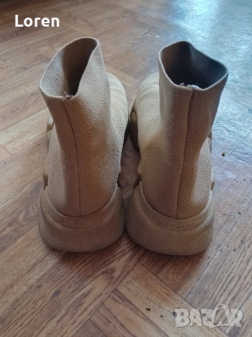 *Balenciaga*Кремав цвят платнени ботинки, снимка 4 - Дамски боти - 53833292