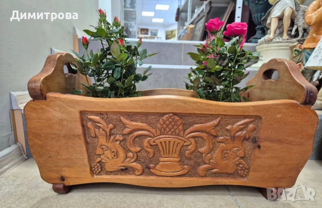 Сандъче за цветя, масив, дърворезба 