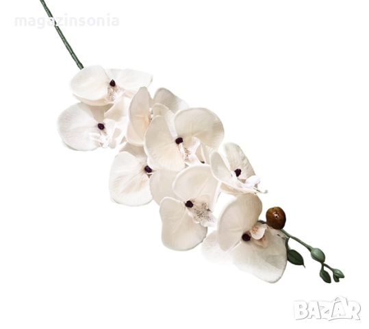 Стрък страхотна декоративна Орхидея//90 см.//двуцветна, снимка 3 - Изкуствени цветя - 44950689