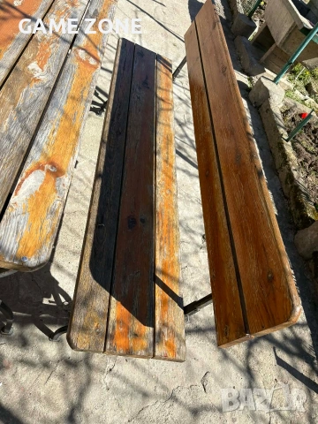 Дървени Маси Комплект Пейки, снимка 4 - Градински мебели, декорация  - 54142515