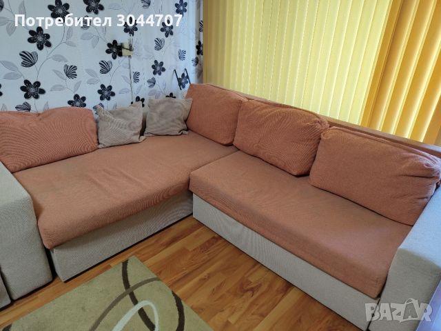 Продавам употребявам ъглов разтегателен диван ямбол, снимка 3 - Дивани и мека мебел - 45490193