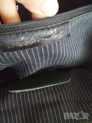 Италианска чанта естествена кожа тъмно зелен цвят., снимка 9 - Чанти - 52131440