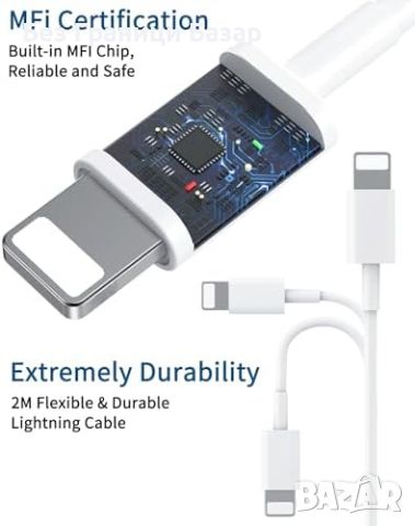 Ново зарядно 20W USB-C PD 3.0 Бързо Зареждане + 2M Lightning Кабел iPhone Айфон, снимка 4 - Аксесоари за Apple - 46794574